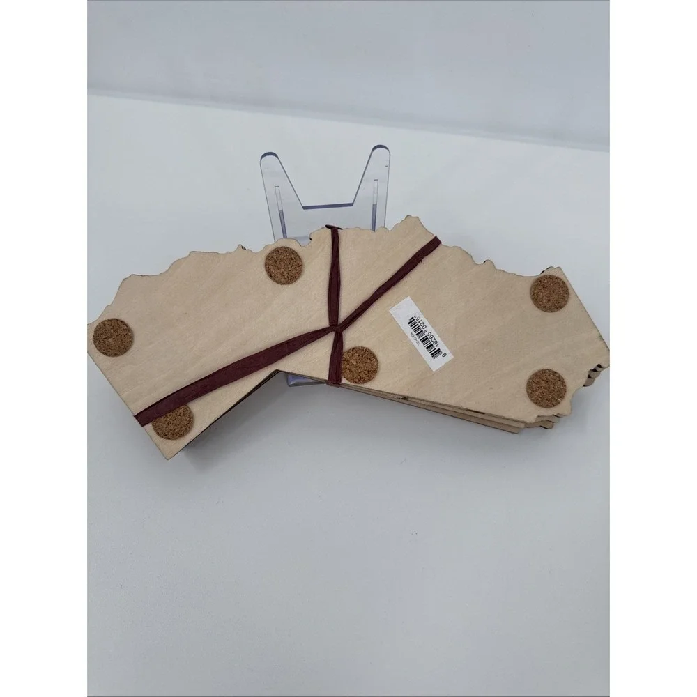 Zootility Coaster Set 4 California Made USA NEW Laser Cut Birchwood‎